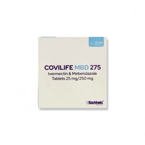 COVILIFE MBD 275 TABLETS  (Ivermectin & Mebendazole tab 25 mg / 250 mg)
